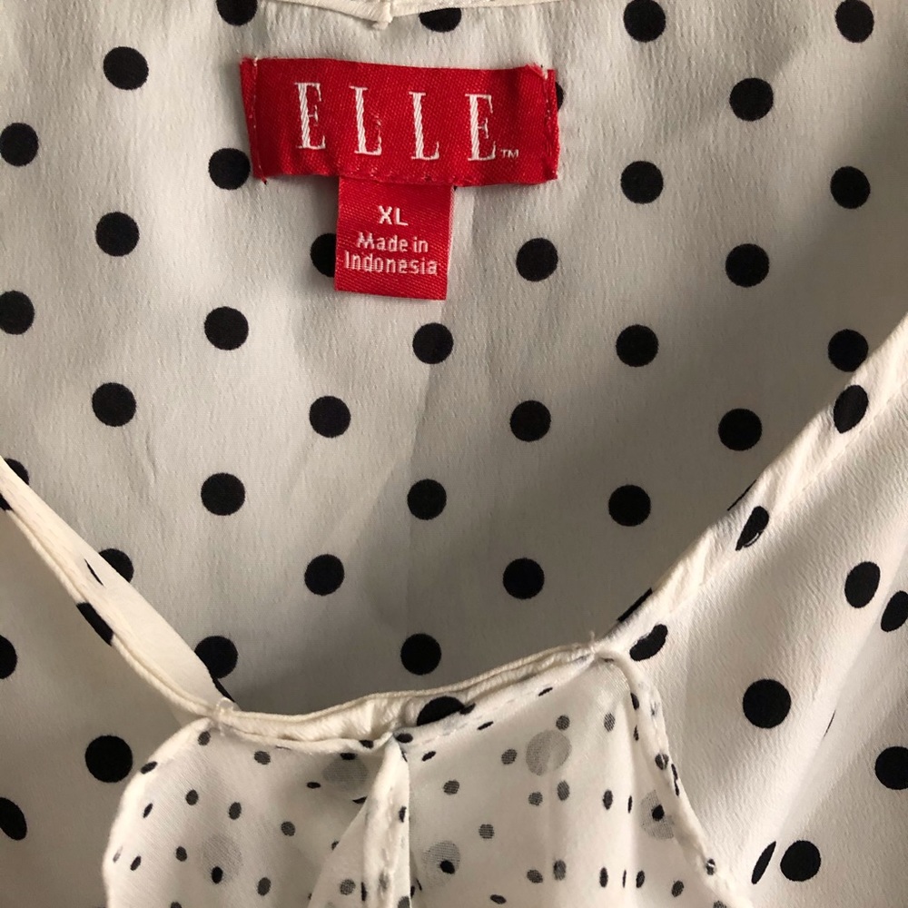 ELLE Polka Dot Ruffle Top - Picture 3 of 4